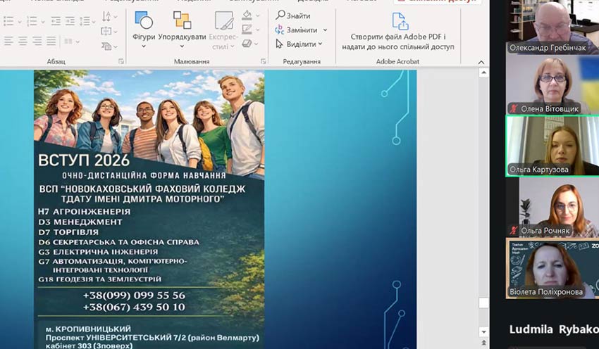 Підготовка до вступної кампанії 2026. Онлайн-засідання приймальної комісії коледжу