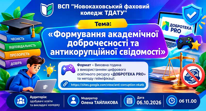 Академічна доброчесність та антикорупційна свідомість разом із «ДОБРОТЕКА PRO»